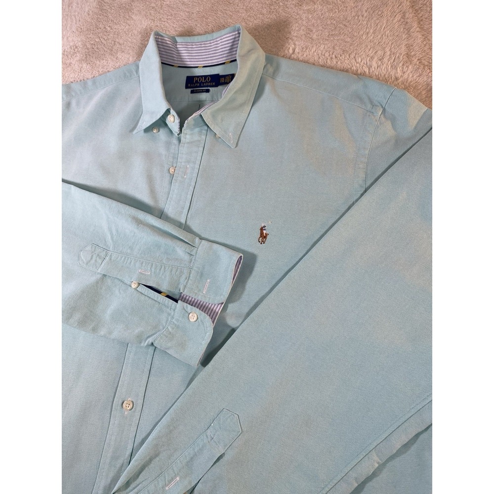 Ralph Lauren Polo Classic Fit Mens Size XXL Oxford Shirt Blue Button Down